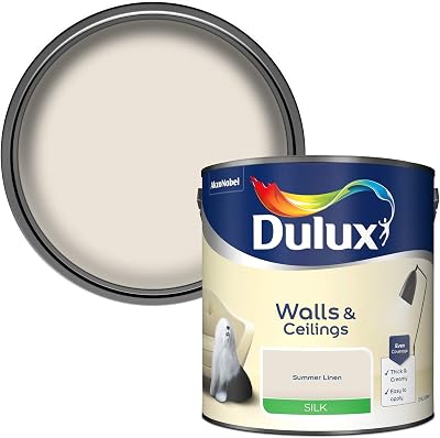 Dulux Silk Emulsion Paint Walls Ceilings Summer Linen 2.5L