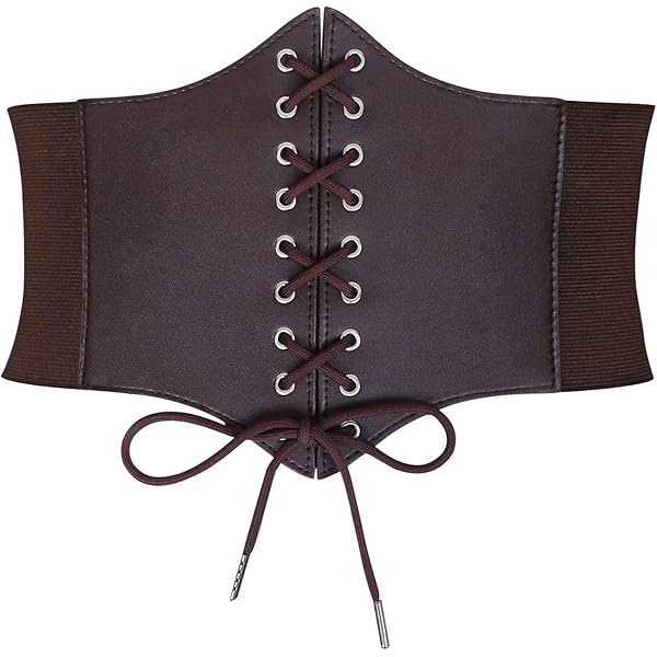 SANSTHS Corset Belt for Women, Vintage Lace-up Waspie Elastic