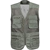 Locachy Men's Summer Outdoor Work Safari Hiking Travel Photo Fishing Vest with Pockets