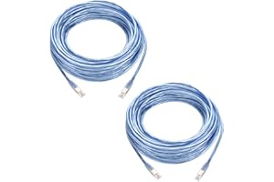 Beszin 2-Pack RJ11 50Ft Shielded Cable for High Speed Internet, Broadband Modems and DSL, High Speed Data Transfer, Home Ethe