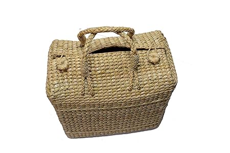 Crafts N Fusion Womens Beige Hyacinth Picnic Basket