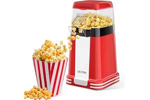 OSTBA Popcorn Maker, 1200W Mini Retro Air Popper Popcorn Machine, 12 Cups Hot Air Popcorn Popper Electric with Butter Tray, O