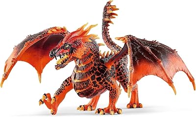 Schleich Eldrador Creatures Lava Dragon Toy 8" Movable Wings Red Monster