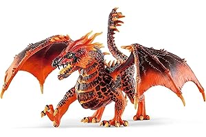 Schleich Eldrador Creatures - 8" Lava Dragon Toy - Movable Wing Action Figure for Boys and Girls - Mythical Creature Figures - Fantasy Beast Figurine - Red Monster Dragon Toys - Kids Ages 7+ | 70138