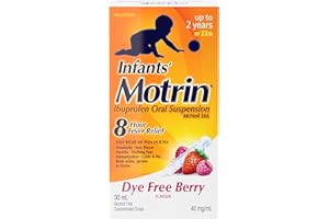Motrin Infants' Ibuprofen Oral Suspension Concentrated Drops Dye Free Berry Flavour, 40 mg/ml 30 mL