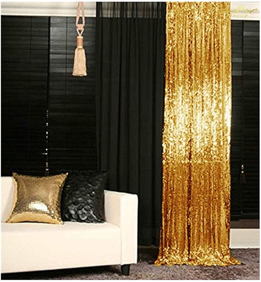 Amazon Com Shinybeauty Sequin Backdrop Curtain 4ftx6ft Gold