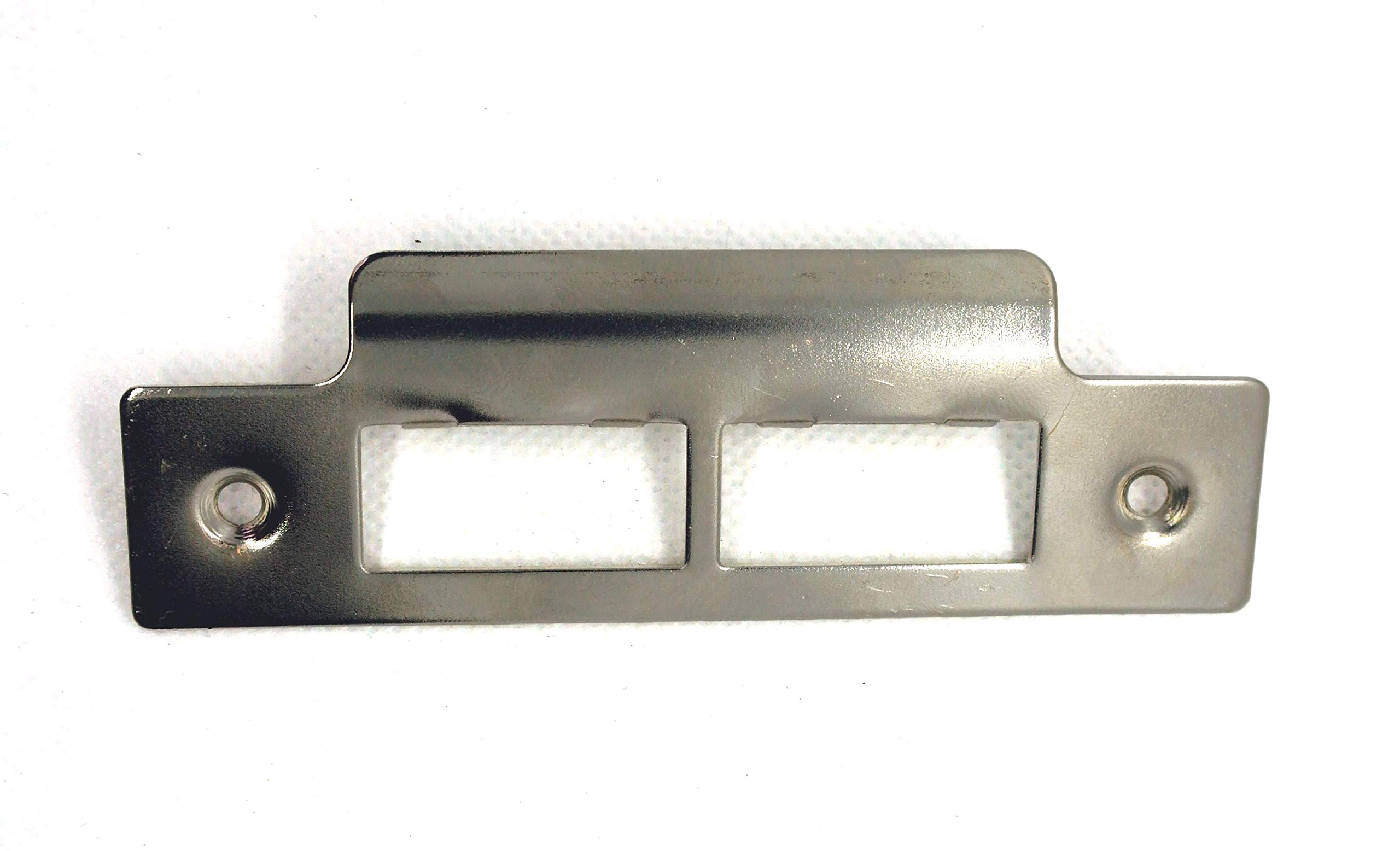 Double Strike Plate Polished Stainless Steel for Mortise Latch or Tubular Lock 114mm Length x 25mm Width (Total Plate Width 37mm) x 1mm Thick (Polished Stainless Steel)