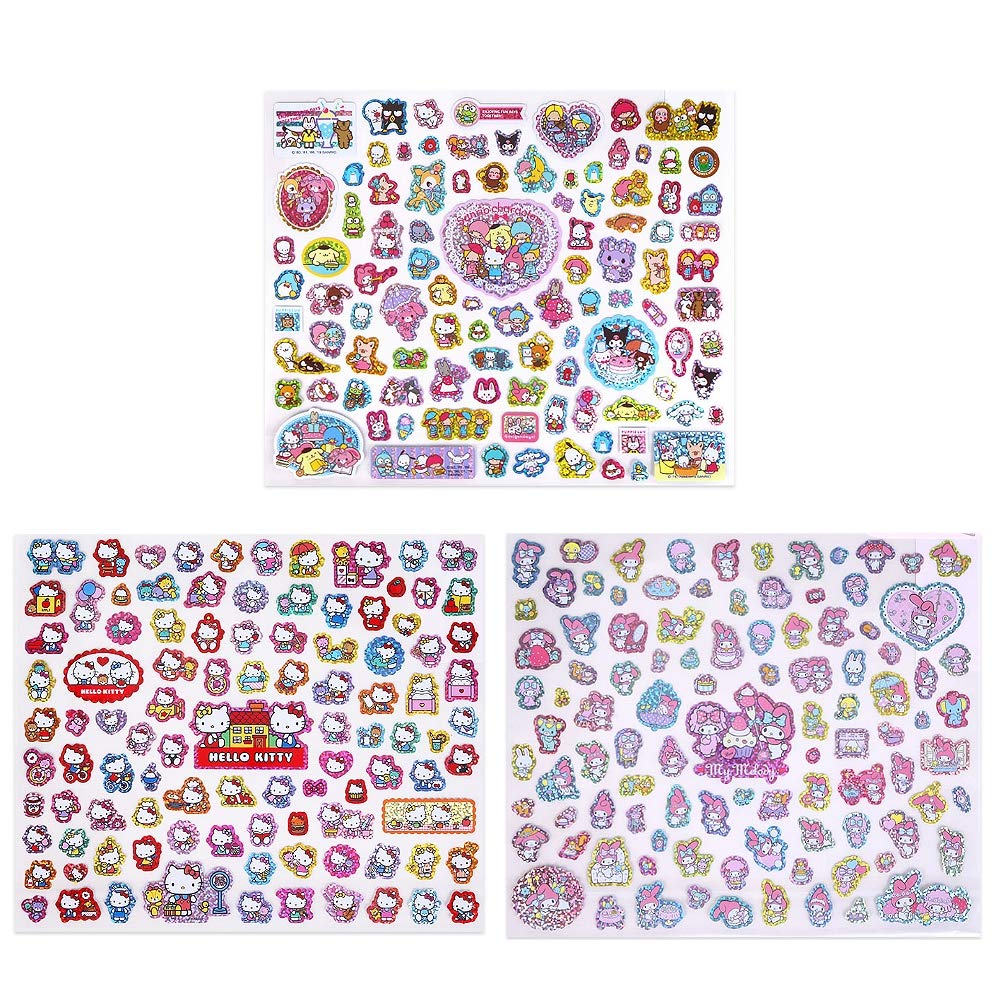 Sanrio Sparkling Planner Stickers / 3 Sheets, 300 PCS