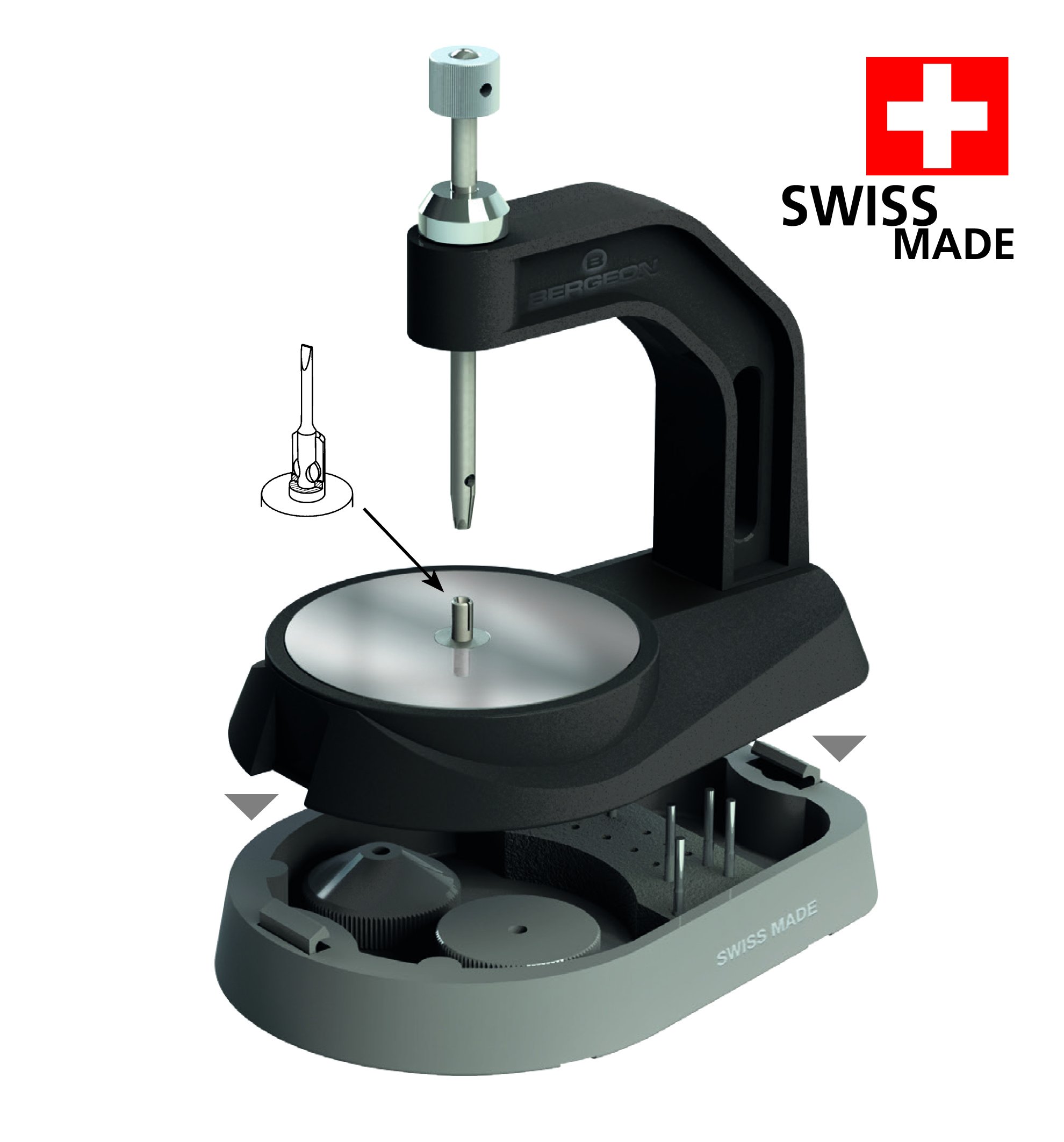 Bergeon 8745 Professional Grade Resin Multi-Function Press, Watch Sizing Tool #55-029