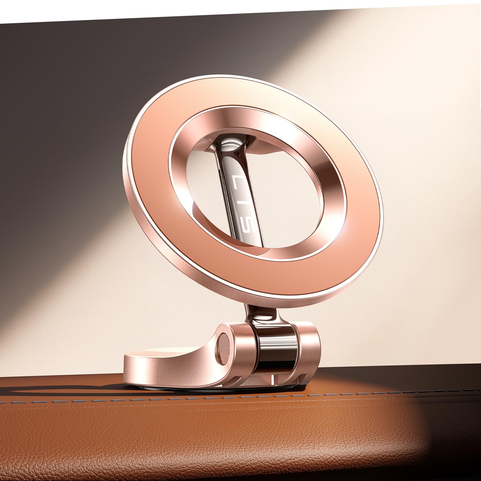 Photo 1 of LISEN for Magsafe Car Mount, Ultra Magnetic Dashboard Phone Holder, Car Accessories for iPhone 16 Pro Max,Gifts for Men Women Him Her, Fit for iPhone16 Pro/Pro Max 15 14 13 12, Rose Gold