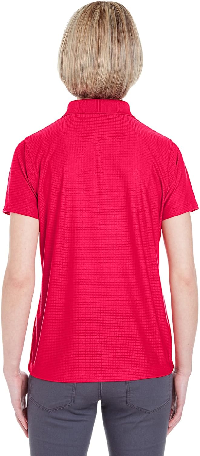 UltraClub Ladies' Cool & Dry Box Jacquard Performance Polo Shirt: Clothing