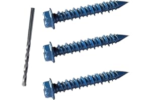 Bobibbi 3/16 x 1-1/4" Hex Head Concrete Screw Anchor, for Anchoring to Masonry, Block or Brick (30Pcs)