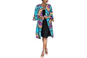 RealWax African Women Coat Ankara Print Long Jacket Tops Wax Dashiki Clothes