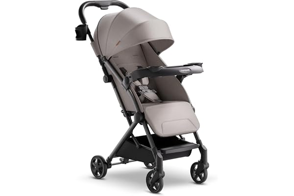 Mompush Lithe V2 Lightweight Travel Stroller, Compact Foldable Baby Stroller with Travel Bag, One-Hand Fold Stroller, Snack Tray, Mechanical Recline Seat, Airplane-Ready, UPF 50+ Canopy & Rain Cover | Compact baby stroller, airplane-ready, one-hand fold, mechanical recline seat, UPF 50+ canopy, travel bag & rain cover