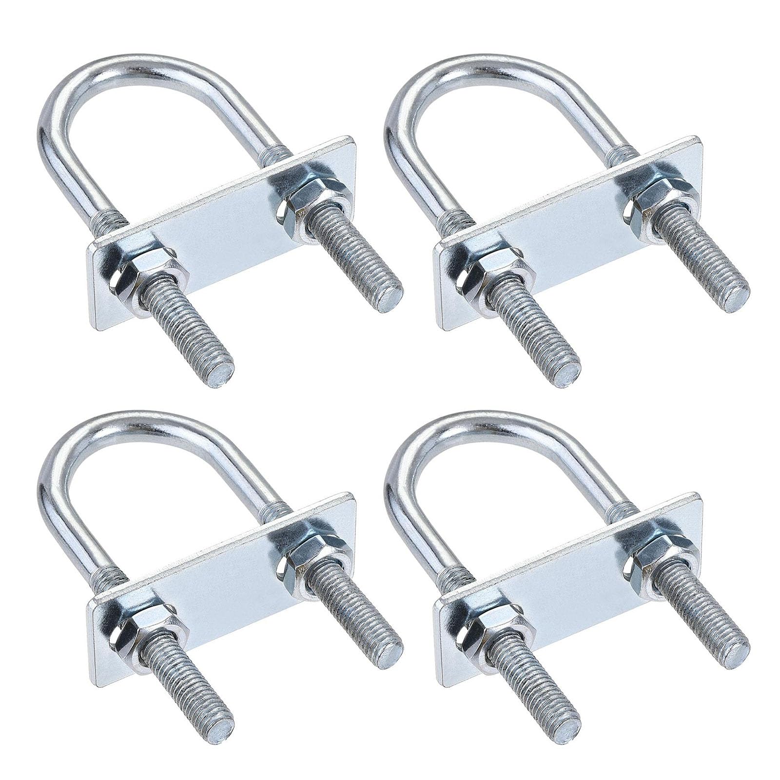 TA-VIGOR 4 sets M8 Round U-Bolts, 31mm Inner Width 90mm Length Steel U-Bolts with Nut, Plate for Attaching Piping Conduit Cable Tube Brackets Boat Trailer