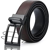 AWAYTR Reversible Leather Belt for Women - Two Color-in-One Belt for Jeans Dress Women Men Belt with Rotated Buckle
