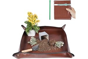 Onlysuki 26.8"X26.8" Repotting Mat for House Plants Transplanting Control Mess, Foldable Waterproof Gardening Tray Mat Gardening Gifts for Plant Lovers
