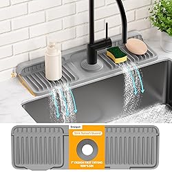 Faucet Mat for Kitchen Sink Splash Guard [7° Slope