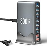 800W USB C Fast Charging Station, 10-Port USB C Charger Block GaN Ⅲ Pro Dual 140W PD PPS Port,Portable Charging Station for i