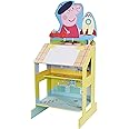 Peppa Pig Wooden Play Easel, 3 Areas for Play and Creative Activities; Drawing Area, Chalkboard, and Fun 2-Story Peppa House.