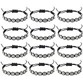 Gorgeoos 12 Pcs St Benedict Rosary Bracelet Set, Handmade Adjustable Red Cord with Medal & Cross, Religious Catholic Protection Jewelry Gifts for Women & Men