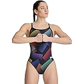 Arena Women's Performance Halftone Team Print Challenge Back Ladies Bathing Swimsuit