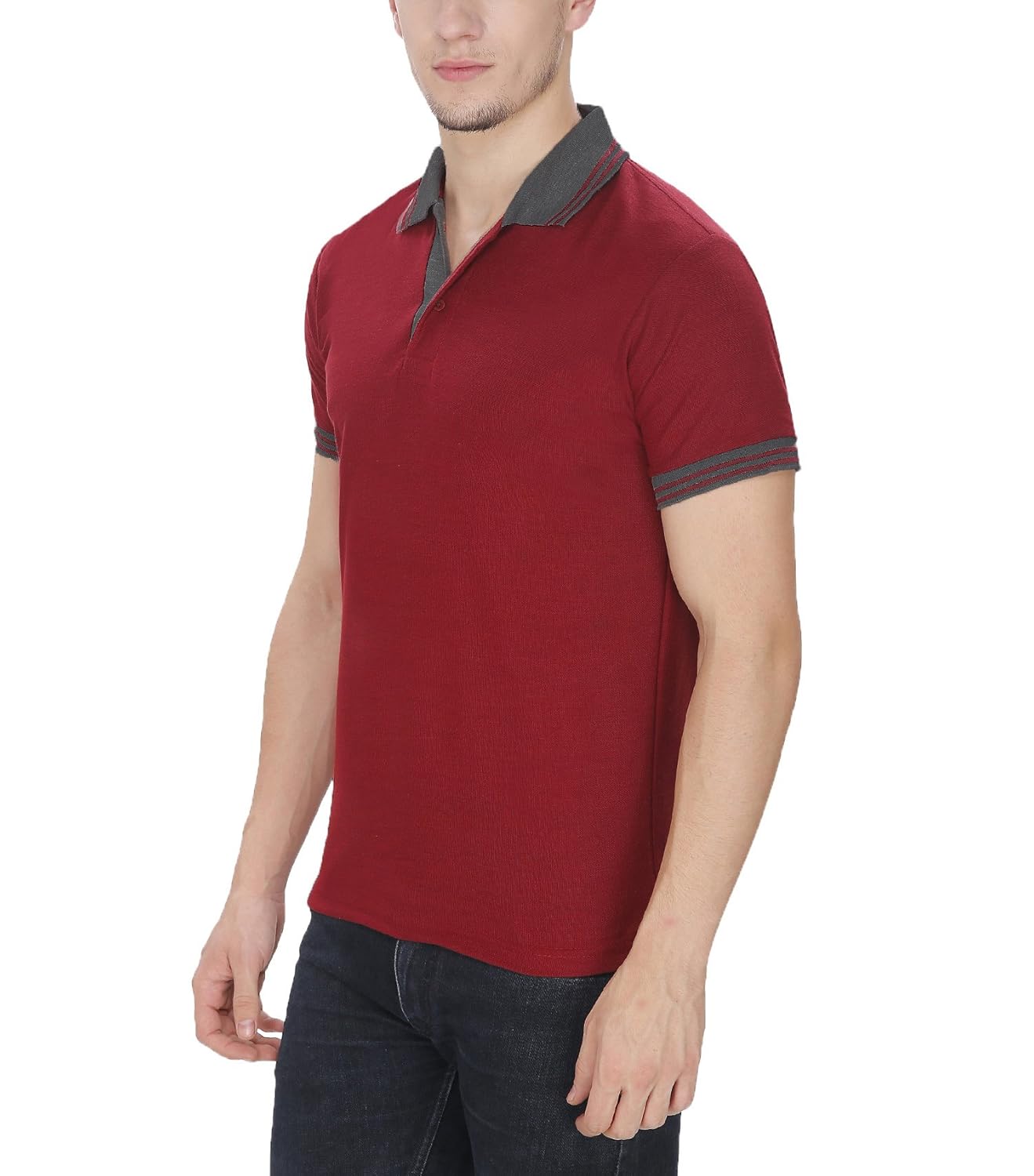 baremoda men's polo t shirt maroon navy combo pack of 2