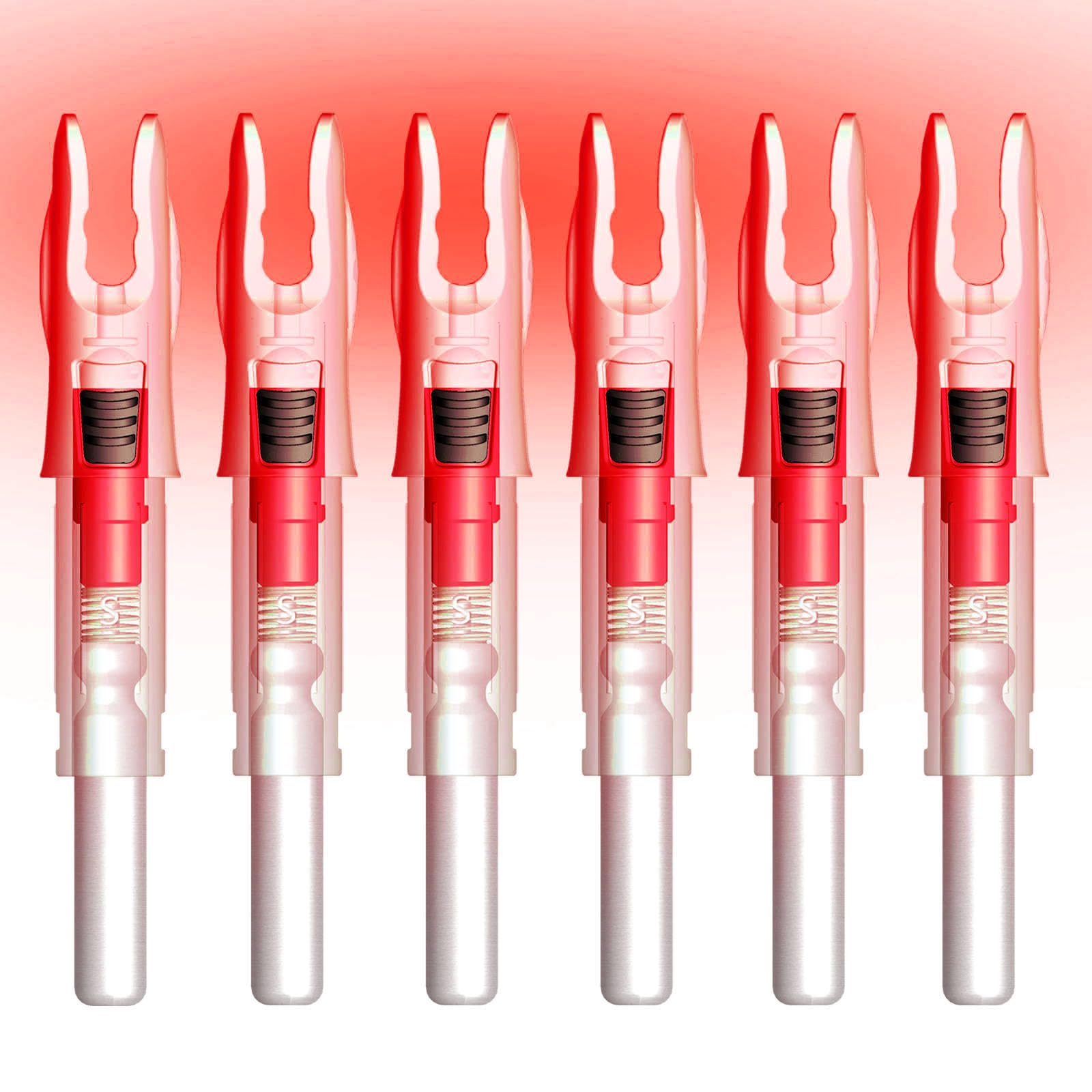 Photo 1 of Linpeng 6PCS Lighted Nocks for Arrows with .165/ .204/ .233/ .244/ .246 Light Up Nocks with ON/Off Switch for Archery Hunting (Red, GT/.246")
