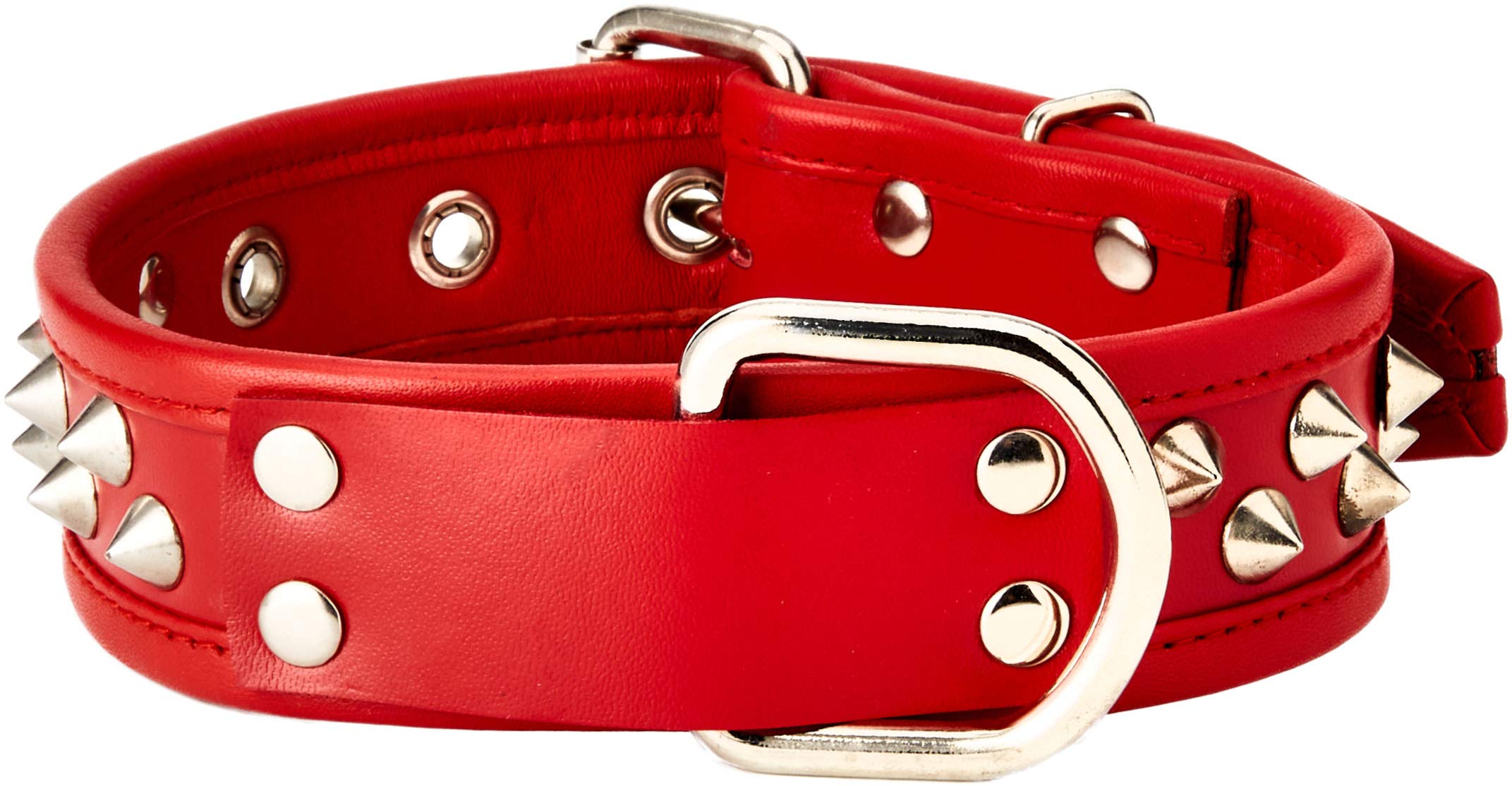 Rouge Garments Red Studded Collar with D Ring