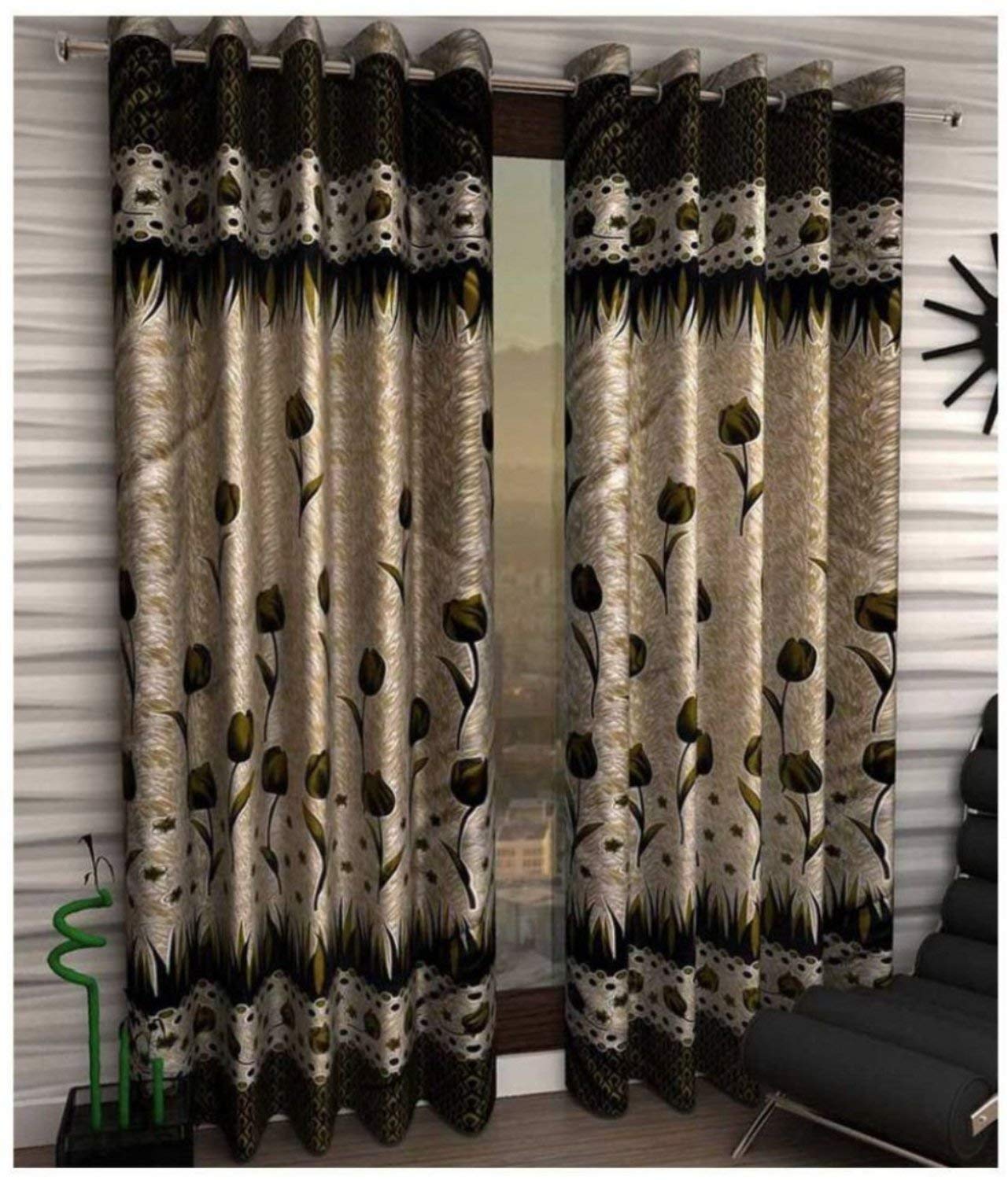 Buy Ideal Home Attires Polyester Rose Panel Floral Pattern