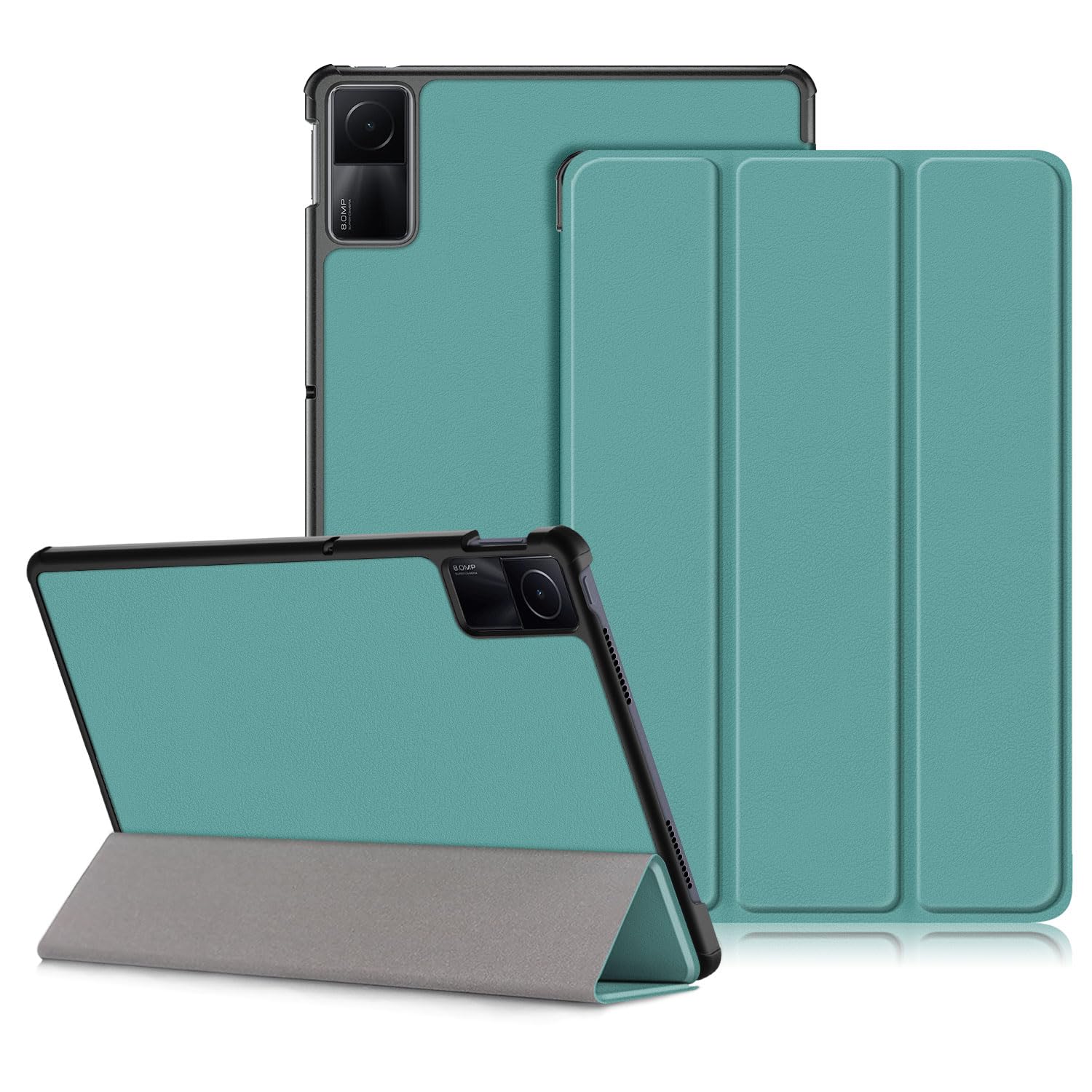 DINGGUAGUA Case for Xiaomi Redmi Pad SE 11 inch Tablet 2023 Cover,Slim Stand Hard Back Shell Cover with Auto Wake/Sleep,Dark green