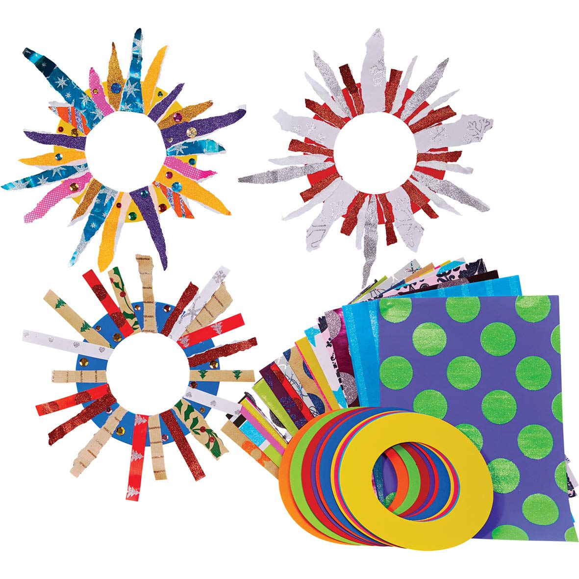 Springboard 10504 Rip and Stick Wreath Decorations Christmas Craft Activity (Pack of 30)