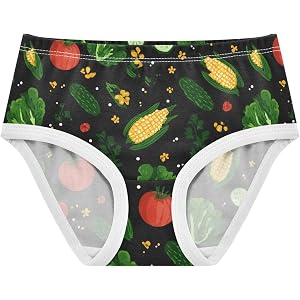 Wusikd Cute Vegetable Background Girls' Underwear Cotton Girls Briefs Soft Toddler Underwear 2T