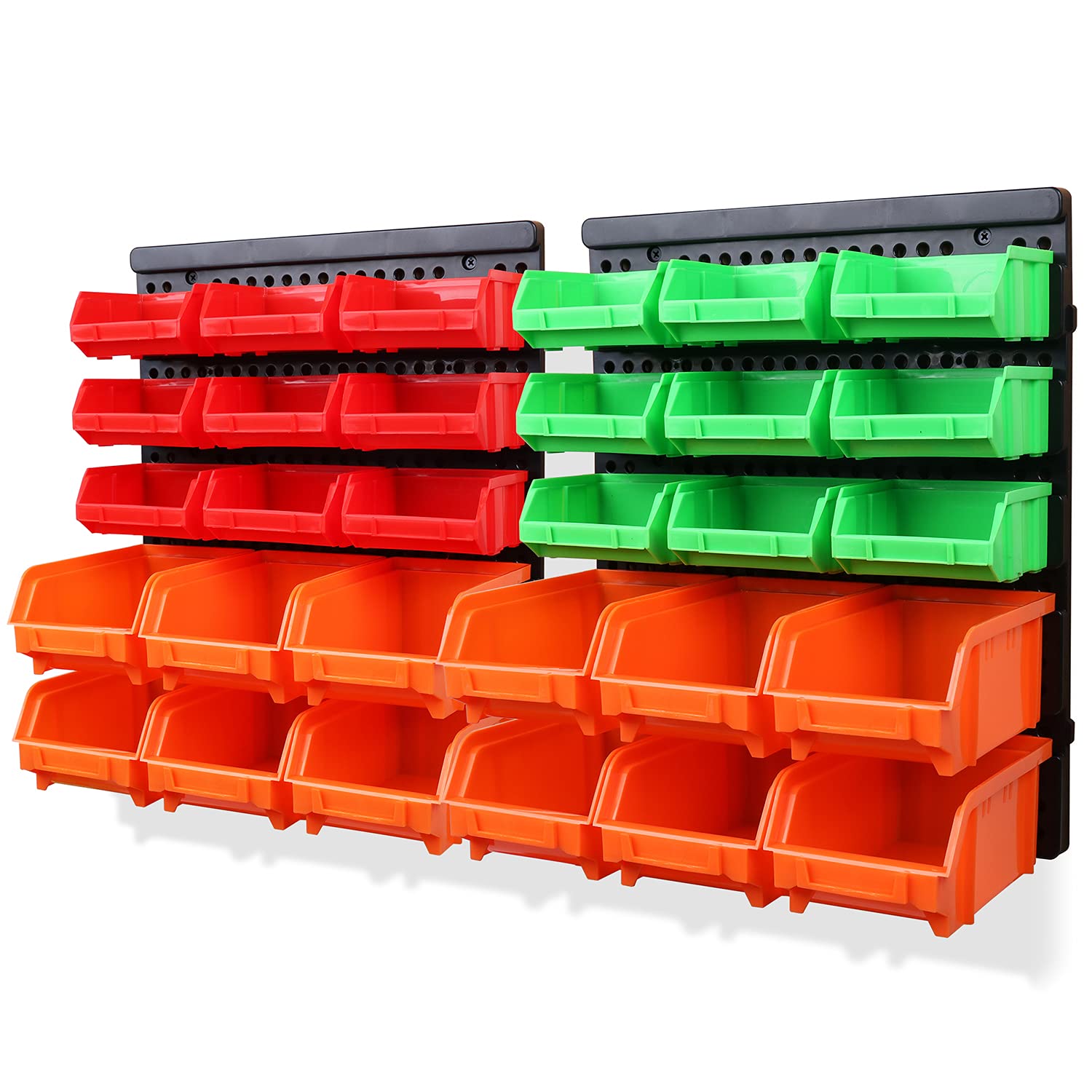 Photo 1 of SWANLAKE 30PCS Wall Mounted Storage Bins, Plastic Garage Rack ,Screw Storage ,Tool Organizers