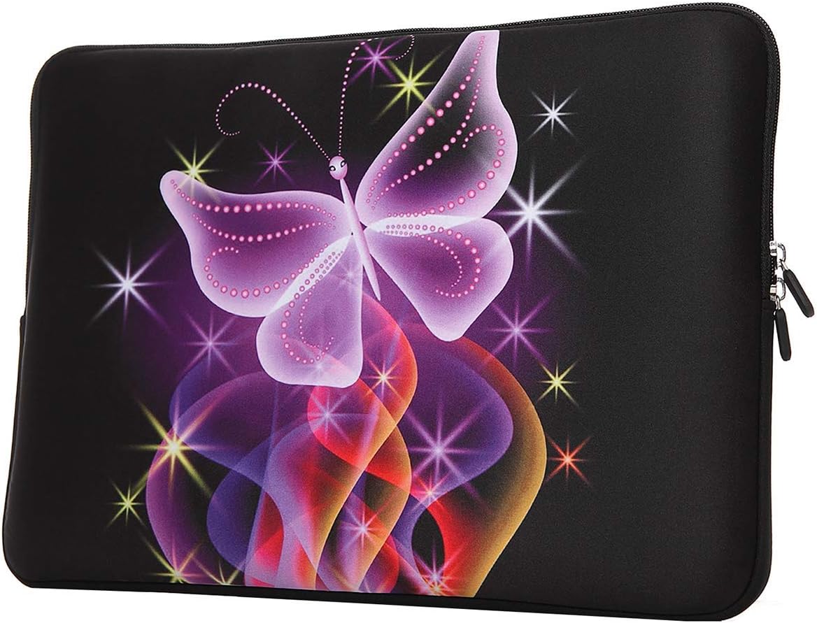 YIDA 15-15.6 Inch Laptop Sleeve Case Handle Bag Neoprene Cover, Dancing Butterfly