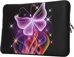 YIDA 15-15.6 Inch Laptop Sleeve Case Handle Bag Neoprene Cover, Dancing Butterfly