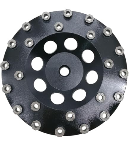 DiamaPro Systems 7" 12 Segment PCD Concrete Grinding Cup Wheel - Non-Threaded, 1/4 Round For Coating Removal - View #8