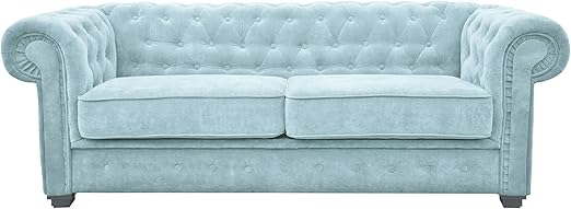 Chesterfield Style Sofa Bed Venus 3 Seater 2 Seater Fabric Light