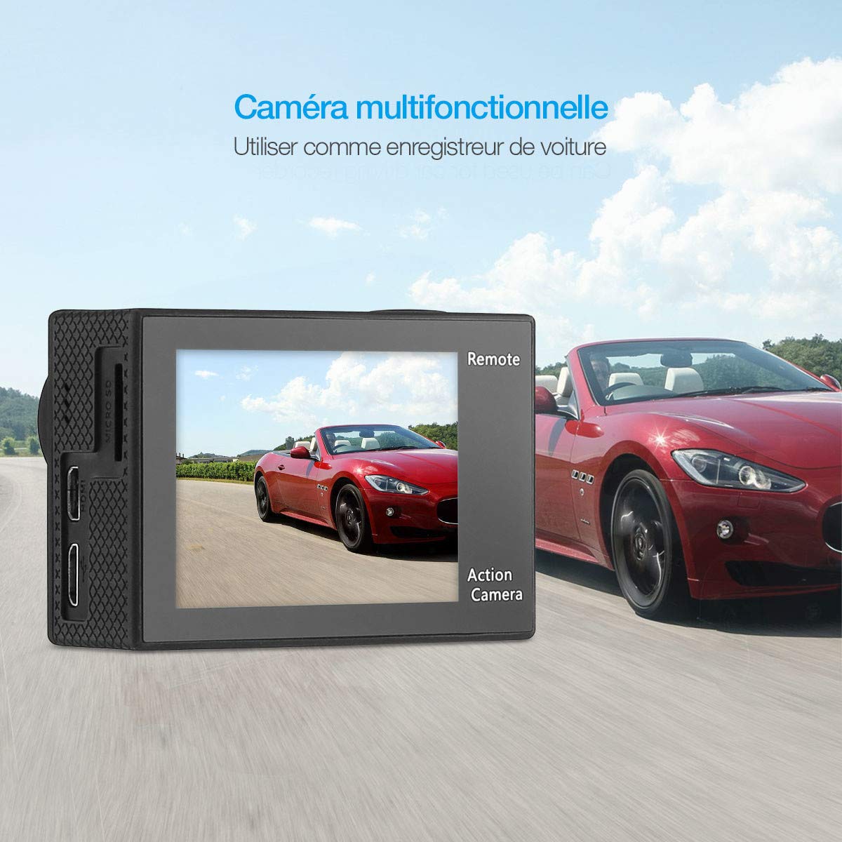 Powerextra Caméscope Sport 4K Caméscope Sport Caméra d’Action Appareil Photo Ultra HD 1080p Casque Imperméable /2 Inch Ecran LCD /Grand Angle 170°/12MP & WIFI /Étanche 30M /2.4G Télécommande/19 KITS Accessories