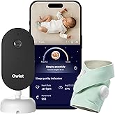 Owlet Dream Duo (3rd Gen) – Smart Baby Monitor with Sock & HD Video Cam, Tracks Pulse Rate, Oxygen Trends & Sleep, 2K HD Vide