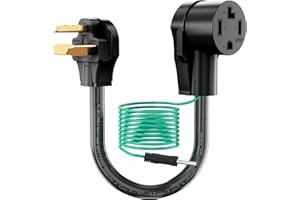 CircleCord Dryer Adapter 4 Prong to 3 Prong, 4P Newer to 3P Older House, Convert Cord NEMA 10-30P Plug to 14-30R Receptacle, 10 AWG STW 1.5FT With Safety Ground Wire, ETL Listed
