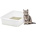 IRIS USA Large Open Top Cat Litter Box, Kitty Litter Pan, Pearl