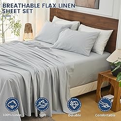 Bedlifes 100% French Linen Sheets Queen Size