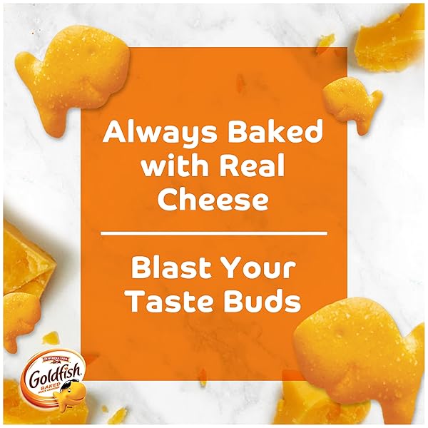 GOLDFISH FLAVOR BLASTED XTRA CHEDDAR CHEESE CRACKERS, BAKED SNACK CRACKERS, 0.9 OZ ON-THE-GO SNACK PACKS, 9 COUNT TRAY