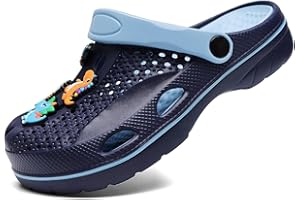 Wolidio Boys and Girls Arch Support Garden Clogs Shoes Kids Slippers Indoor Outdoor Beach Sandals Removable Cushion Insole