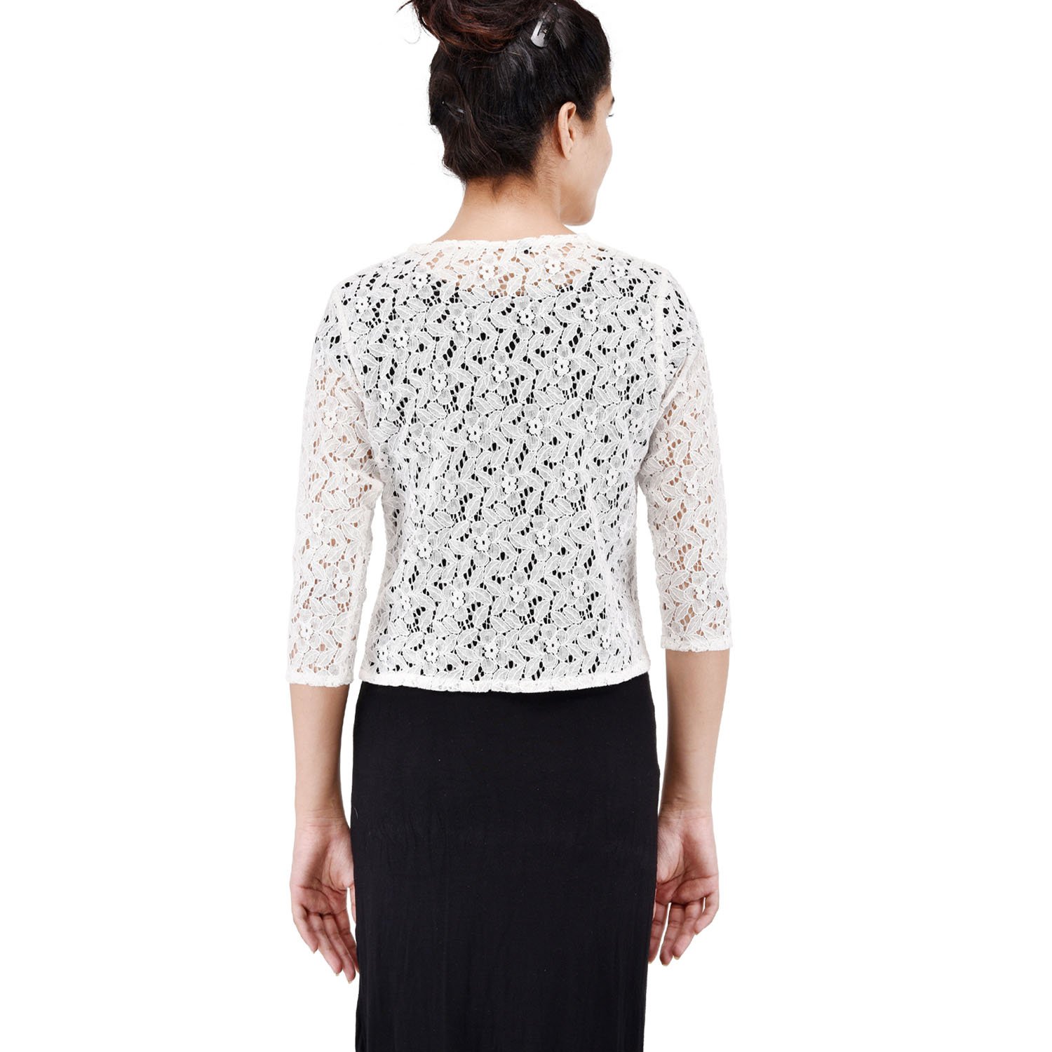 vr designers women casual white sheer shrug