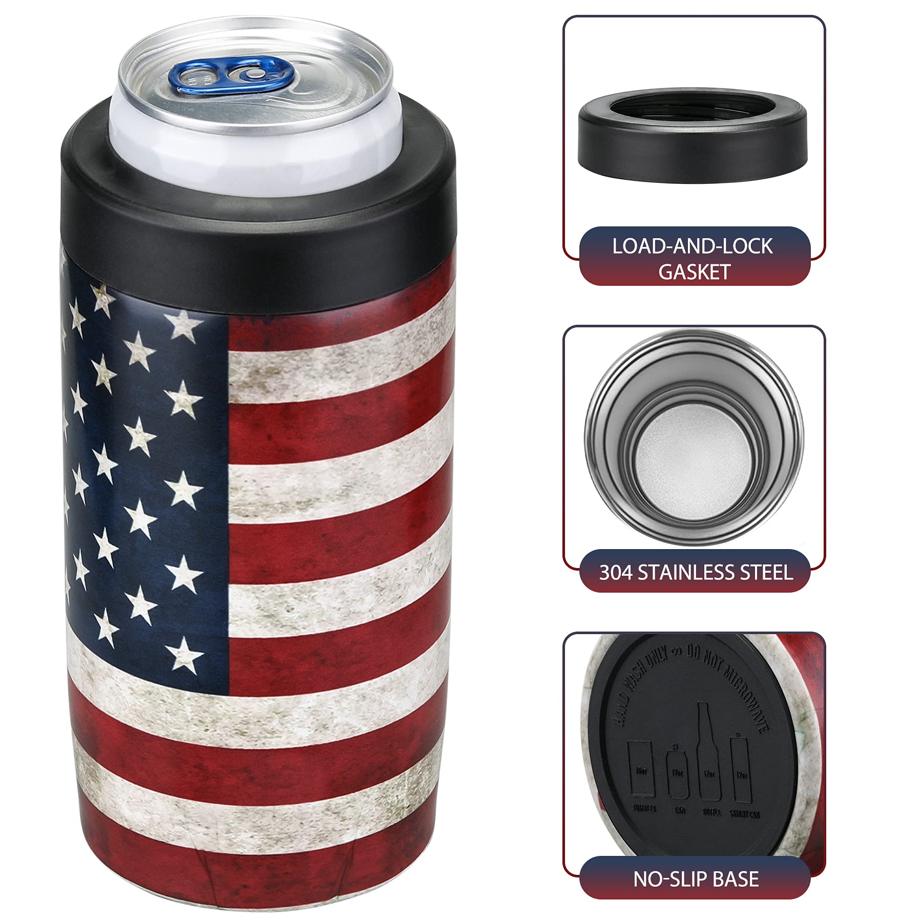 COKTIK 5-in-1 Insulated Can Cooler Set - 4 Pack Slim Stainless Steel Coolers For Cans & Beer Bottles - View #4