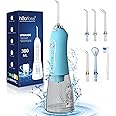 Water Dental Flosser Teeth Cleaner Pick, H2ofloss Cordless Portable Oral Irrigator,5 Mode IPX7 Waterproof Teeth Picks 300ML Rechargeable WaterFlosser for Teeth Cleaning Sky Blue