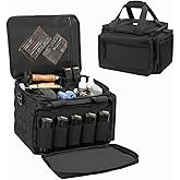 SCAVATA Tactical Pistol Range Bag for 4 Handguns, Shooting Duffle Bag with Lockable Zippers, Magazine Storage Slots & Rigid Frame, Ideal Gun Carry Case for Ammo, Gear & Accessories