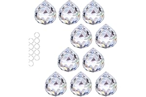 HDCRYSTALGIFTS 40mm 10Pack Crystal Ball Prism 1.57 Inch Decorative Ball for Chandelier Window Suncatcher Rainbow Maker